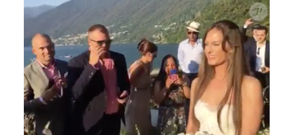 Image du mariage de Daniel Ek, fondateur de Spotify, et Sofia Levander, le 27 août 2016 au Lac de Côme, issue d'une vidéo publiée sur Facebook par leur ami l'explorateur suédois Johan Ernst Nilson.