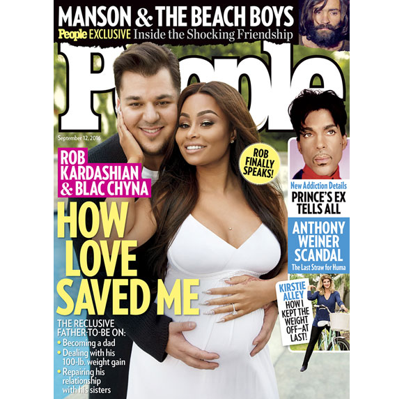 Rob Kardashian fait la couverture du magazine People avec sa fiancée Blac Chyna au mois de septembre 2016