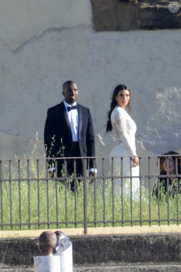 Exclusif - Kim Kardashian et Kanye West se marient au Fort Belvedere à Florence en Italie le 24 mai 2014.