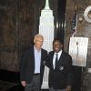 Franz Beckenbauer et Pelé le 17 avril 2015 lors des illuminations de l'Empire State Building à New York.