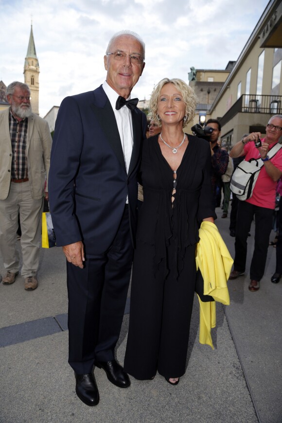 Franz Beckenbauer et sa femme Heidi à la première de Don Carlo à Salzbourg, le 13 août 2013.