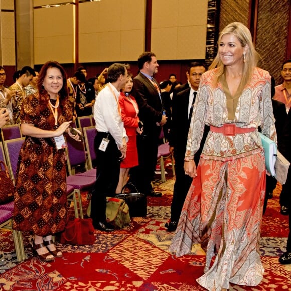 La reine Maxima des Pays-Bas est en visite en Indonésie en tant qu'ambassadeur des Nations-unis pour le développement à Jakarta le 30 août 2016. 30/08/2016 - Jakarta