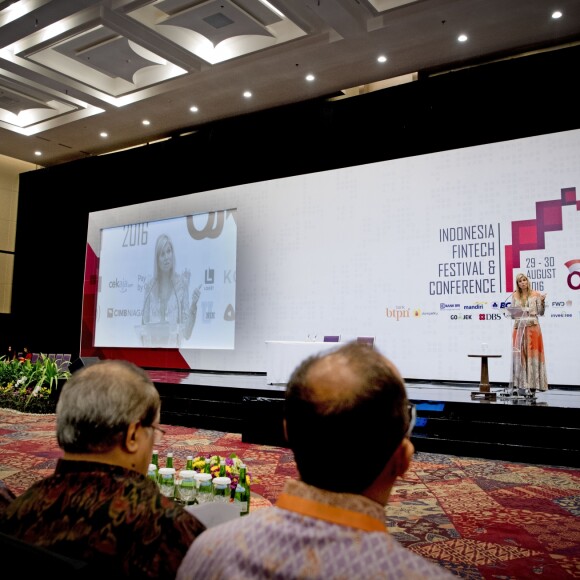 La reine Maxima des Pays-Bas est en visite en Indonésie en tant qu'ambassadeur des Nations-unis pour le développement à Jakarta le 30 août 2016. 30/08/2016 - Jakarta