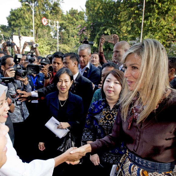 La reine Maxima des Pays-Bas est en visite en Indonésie en tant qu'ambassadeur des Nations-unis pour le développement le 31 aout 2016.31/08/2016 - Jakarta