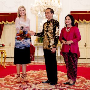 La reine Maxima des Pays-Bas rencontre le président indonésien Joko Widodo à Jakarta en Indonesie le 1er septembre 2016.01/09/2016 - Jakarta