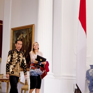 La reine Maxima des Pays-Bas rencontre le président indonésien Joko Widodo à Jakarta en Indonesie le 1er septembre 2016.01/09/2016 - Jakarta