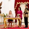 La reine Maxima des Pays-Bas rencontre le président indonésien Joko Widodo à Jakarta en Indonesie le 1er septembre 2016.01/09/2016 - Jakarta