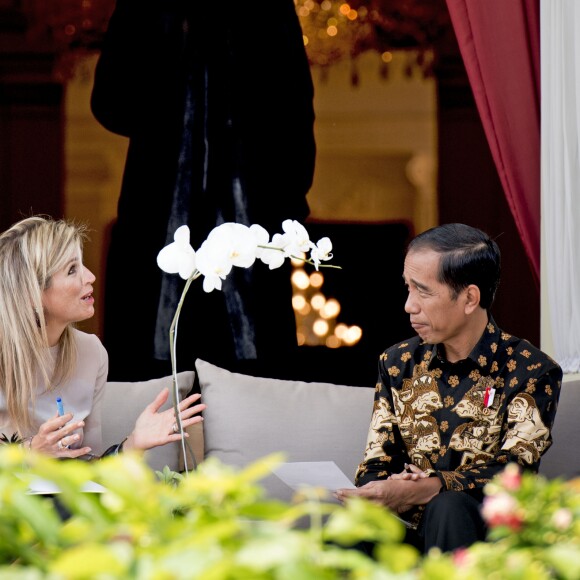 La reine Maxima des Pays-Bas rencontre le président indonésien Joko Widodo à Jakarta en Indonesie le 1er septembre 2016.01/09/2016 - Jakarta