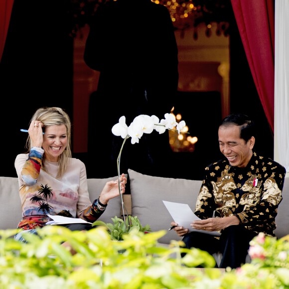 La reine Maxima des Pays-Bas rencontre le président indonésien Joko Widodo à Jakarta en Indonesie le 1er septembre 2016.01/09/2016 - Jakarta