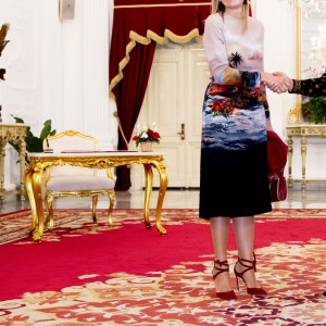 La reine Maxima des Pays-Bas rencontre le président indonésien Joko Widodo à Jakarta en Indonesie le 1er septembre 2016.01/09/2016 - Jakarta