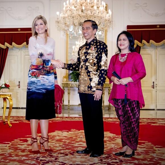 La reine Maxima des Pays-Bas rencontre le président indonésien Joko Widodo à Jakarta en Indonesie le 1er septembre 2016.01/09/2016 - Jakarta