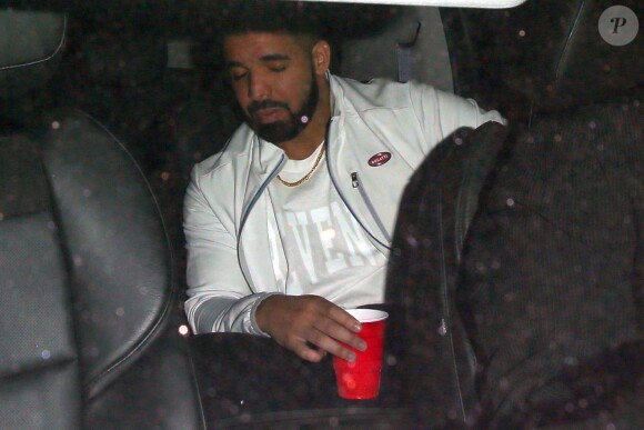 Drake et Rihanna en voiture à l'issue du concert du rappeur au Staples Center. Los Angeles, le 7 septembre 2016.