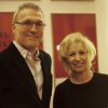Laurent Ruquier et Catherine Barma lors de la remise du Prix Philippe Caloni 2015 à la Scam (Société Civile des Auteurs Multimedias) à Paris, le 24 novembre 2015