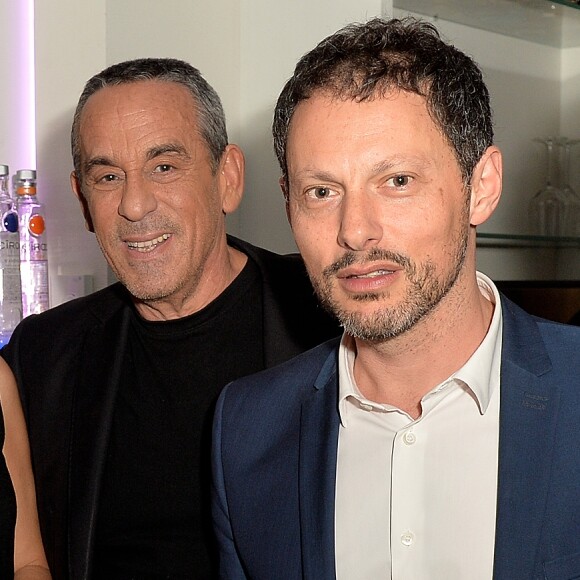 Exclusif - Laurent Ruquier, Léa Salamé, Thierry Ardisson, Marc-Olivier Fogiel et Audrey Crespo-Mara - Anniversaire de Jacques Sanchez au restaurant Nolita à Paris le 29 mai 2016. © Veeren/Bestimage