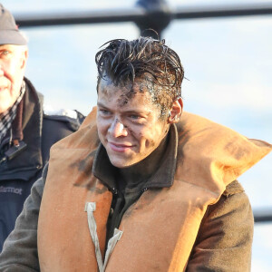 Harry Styles sur le tournage de "Dunkirk" à Weymouth. Angleterre, le 28 juillet 2016.