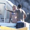 Exclusif - French Montana et sa nouvelle compagne Iggy Azalea en vacances avec des amis sur un yacht au large de Cabo au Mexique, le 28 août 2016.