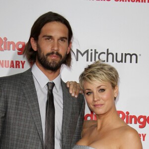 Kaley Cuoco et son mari Ryan Sweeting à l'Avant-première du film "The Wedding ringer" à Hollywood, le 6 janvier 2015.