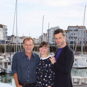 Charles Berling, Nina Meurisse et Robert Plagnol - Photocall du téléfilm "Glace" lors du 18ème Festival de la Fiction TV de La Rochelle. Le 17 septembre 2016 © Patrick Bernard / Bestimage