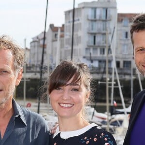 Charles Berling, Nina Meurisse et Robert Plagnol - Photocall du téléfilm "Glace" lors du 18ème Festival de la Fiction TV de La Rochelle. Le 17 septembre 2016 © Patrick Bernard / Bestimage