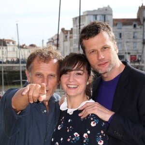 Charles Berling, Nina Meurisse et Robert Plagnol - Photocall du téléfilm "Glace" lors du 18ème Festival de la Fiction TV de La Rochelle. Le 17 septembre 2016 © Patrick Bernard / Bestimage