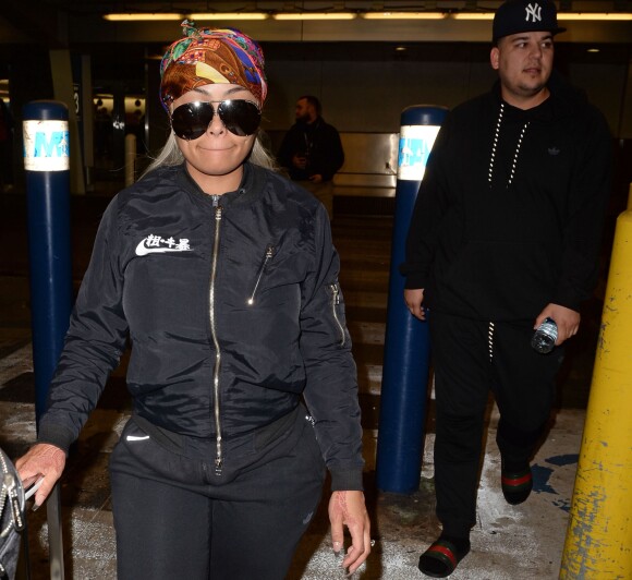 Blac Chyna enceinte et son fiancé Rob Kardashian arrivent à l'aéroport de Miami, le 11 mai 2016