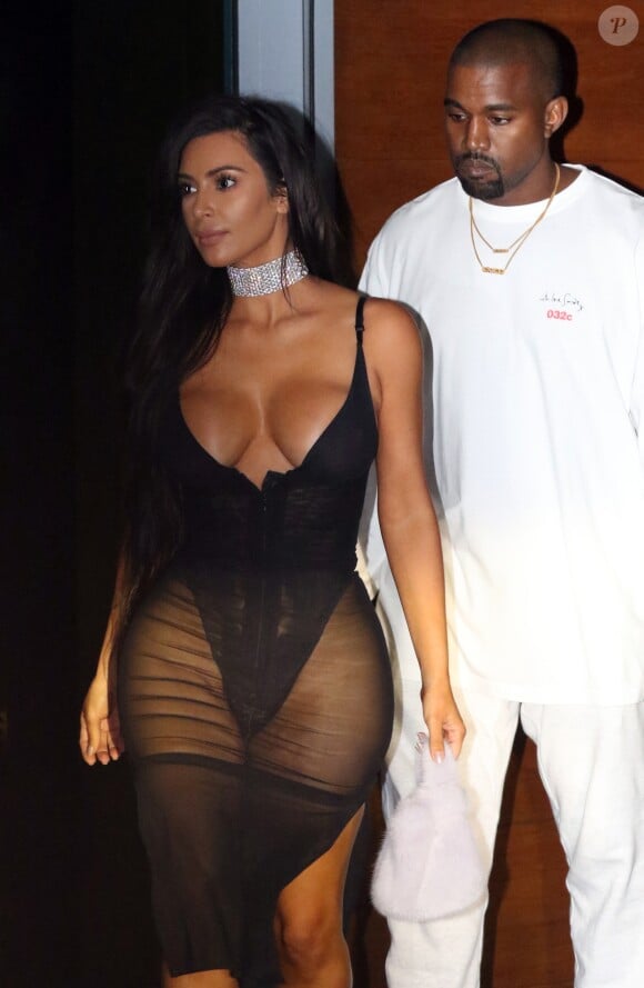 Kim Kardashian et son mari Kanye West se rendent au concert de Kanye à Miami, Floride, Etats-Unis, le 17 septembre 2016