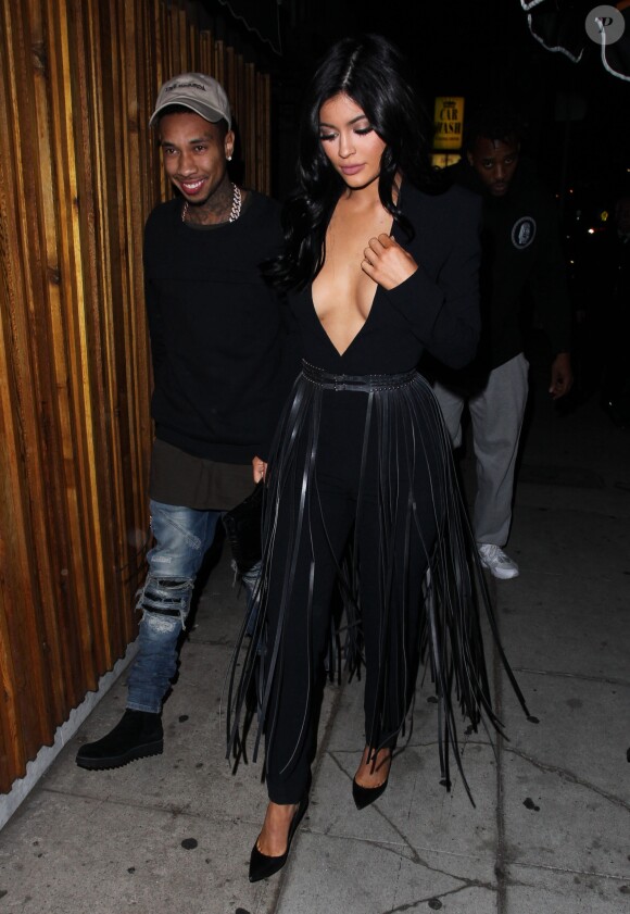 Kylie Jenner et son petit ami Tyga sont allés diner au restaurant The Nice Guy à West Hollywood, le 12 novembre 2015  Celebrities on a night out at The Nice Guy restaurant in West Hollywood, California on November 12, 201512/11/2015 - West Hollywood