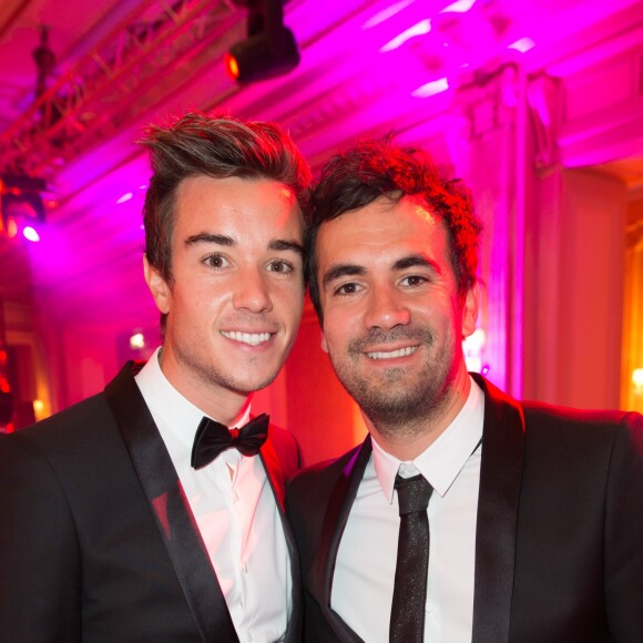 Exclusif - Alex Goude et son mari Romain - Dîner du Global Gift Gala au profit de L'Unicef France Frimousses de Créateurs, de The Global Gift Foundation et The Eva Longoria Foundation, organisé au Four Seasons Hôtel George V à Paris, le 25 mai 2015.