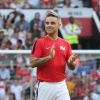 Robbie Williams - Match de football caritatif au stade Old Trafford à Manchester, le 5 juin 2016.