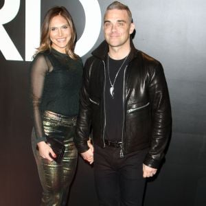 Robbie Williams et sa femme Ayda Field au défilé Tom Ford Automne/Hiver pour femme à Los Angeles, le 20 février 2015