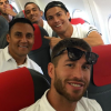 Cristiano Ronaldo en route pour Dortmund avec ses co-équipiers du Real Madrid