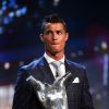 Cristiano Ronaldo lors de la remise des trophées UEFA du Championnat d'Europe 2016. Cristiano Ronaldo a été élu "Meilleur joueur d'Europe" pour la saison 2015-2016. Monaco, le 25 août 2016. © Bruno Bebert/Bestimage