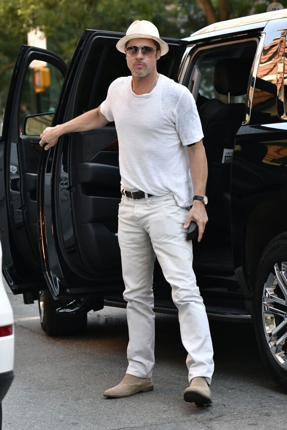 Brad Pitt arrive au Greenwich Hotel à New York, le 20 juillet 2016.
