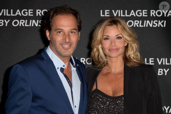 Exclusif - Première sortie de Ingrid Chauvin et son mari Thierry Peythieu depuis la naissance de leur fils Tom à l'iinauguration du Village Royal By Richard Orlinski à Paris le 15 septembre 2016. © Bellak-Moreau/Bestimage