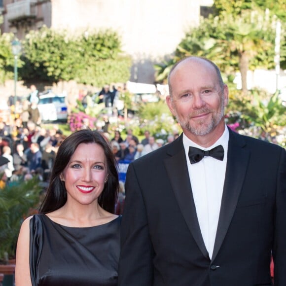 Jason Connery et sa femme lors de la cérémonie de clôture du 27ème Festival du film britannique de Dinard, le 1er octobre 2016