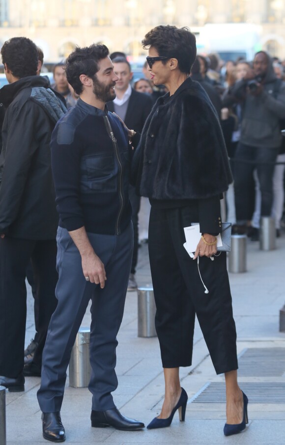 Tahar Rahim et Farida Khelfa - Défilé de mode prêt-à-porter printemps-été 2017 "Louis Vuitton", place Vendôme. Paris, le 5 octobre 2016 © CVS-Veeren / Bestimage