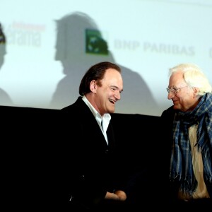 Quentin Tarantino et Bertrand Tavernier à la cérémonie d'ouverture du 8ème festival Lumière de Lyon, le 8 octobre 2016. © Dominique Jacovides/Bestimage