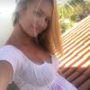 Candice Swanepoel dévoile son gros baby bump le 27 septembre 2016 sur Snapchat