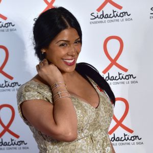 Ayem Nour enceinte - Soirée de lancement du Sidaction 2016 au Musée du Quai Branly à Paris le 7 mars 2016. © Giancarlo Gorassini/Bestimage