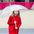 L'infante Sofia d'Espagne, fille du roi Felipe VI et de la reine Letizia, à Madrid le 12 octobre 2016 lors des célébrations de la Fête nationale.