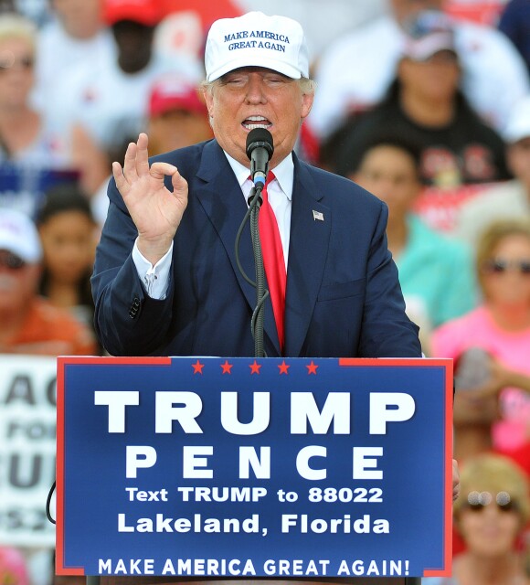 Donald Trump lors d'une conférence organisée à Lakeland le 12 octobre 2016