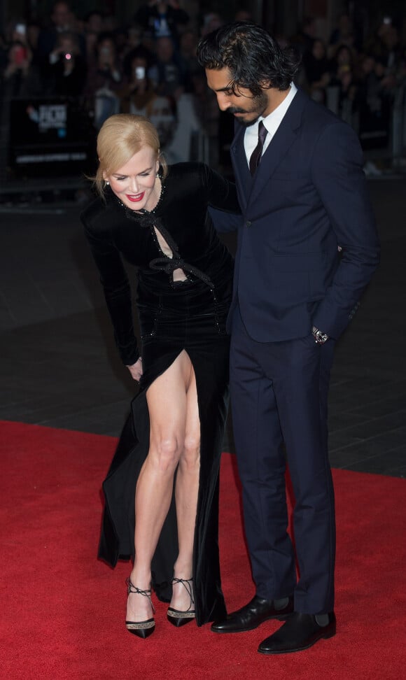 Nicole Kidman et Dev Patel arrivant à la projection du film "Lion" pendant le Gala American Express lors du 60ème BFI, le Festival du Film de Londres, au Odeon Leicester Square à Londres, le 12 octobre 2016.