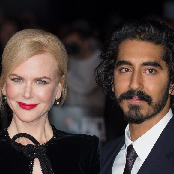 Nicole Kidman et Dev Patel arrivant à la projection du film "Lion" pendant le Gala American Express lors du 60ème BFI, le Festival du Film de Londres, au Odeon Leicester Square à Londres, le 12 octobre 2016.