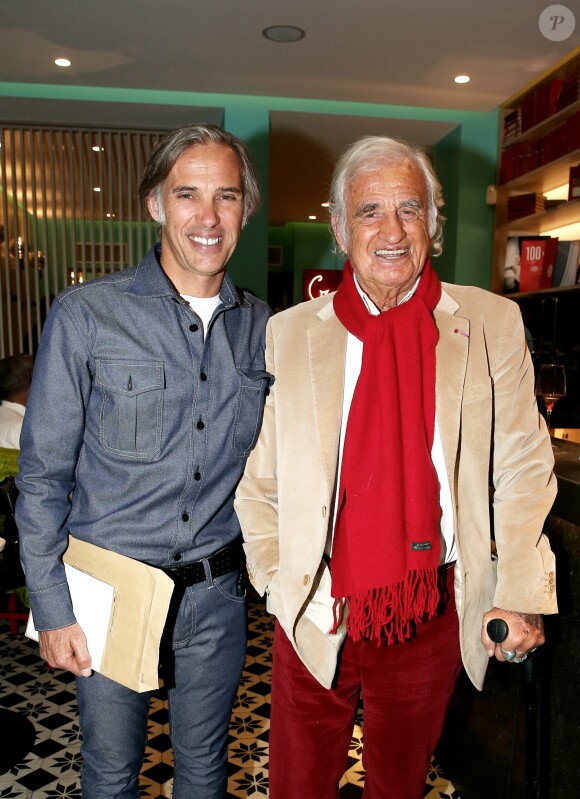 Paul Belmondo, Jean-Paul Belmondo - A l'occasion du lancement de son nouveau livre "Mes recettes bonne humeur" (Editions du Cherche Midi), Luana Belmondo a réuni ses proches et amis épicuriens autour d'un Aperitivo concocté par le Chef Denny Imbroisi (Restaurant IDA) à Paris, le 13 Octobre 2016. © Dominique Jacovides/Bestimage