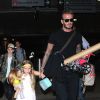 La famille Beckham arrive à l'aéroport de LAX à Los Angeles le 29 août 2016.