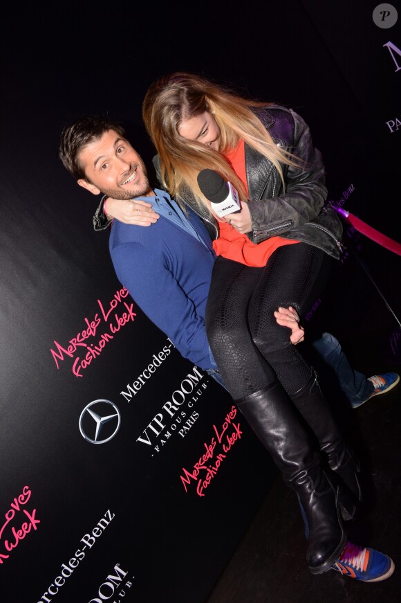 Exclusif - Christophe Beaugrand, Raphaelle Paolini (fille de Nonce Paolini) - Soirée Mercedes Love Fashion week au Vip Room à Paris le 10 mars 2015.