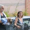Exclusif - Tim Robbins, sa belle-fille Eva Amurri avec sa fille Marlowe reviennent d'un déjeuner à New York le 31 juillet 2016.