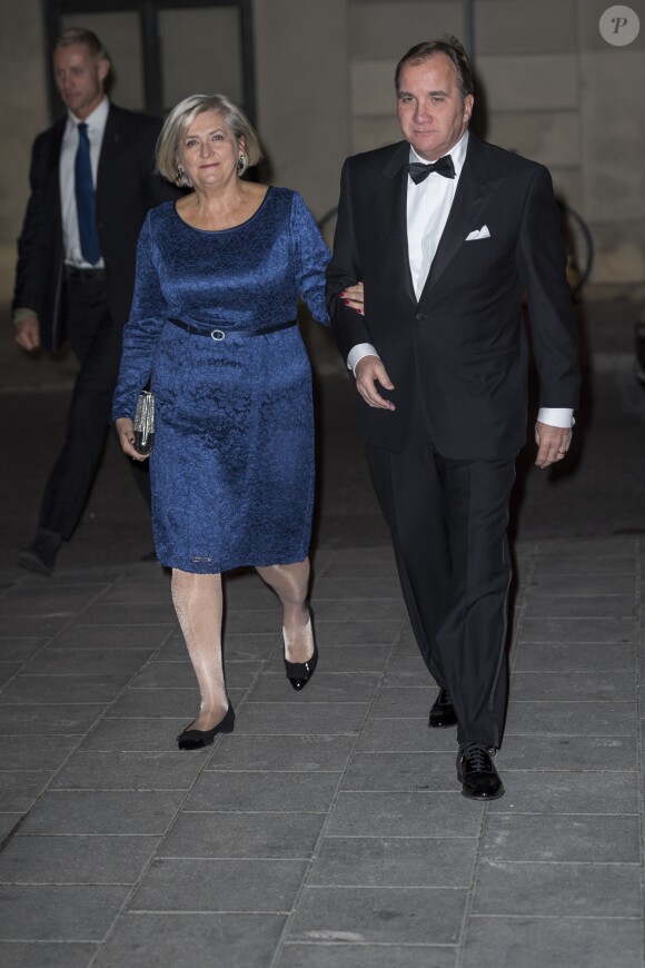 Le Premier ministre suédois Stefan Löfven et sa femme Ulla au dîner du 100e anniversaire de la compagnie Investor AB au Grand Hotel à Stockholm le 15 octobre 2016