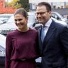 Exclusif - La princesse Victoria et le prince Daniel de Suède arrivant à Radio Suède (Sveriges Radio) à Stockholm, le 18 octobre 2016, pour une visite non officielle.