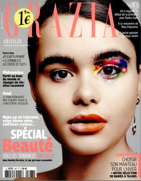Couverture du magazine "Grazia" en kiosques le 21 octobre 2016.